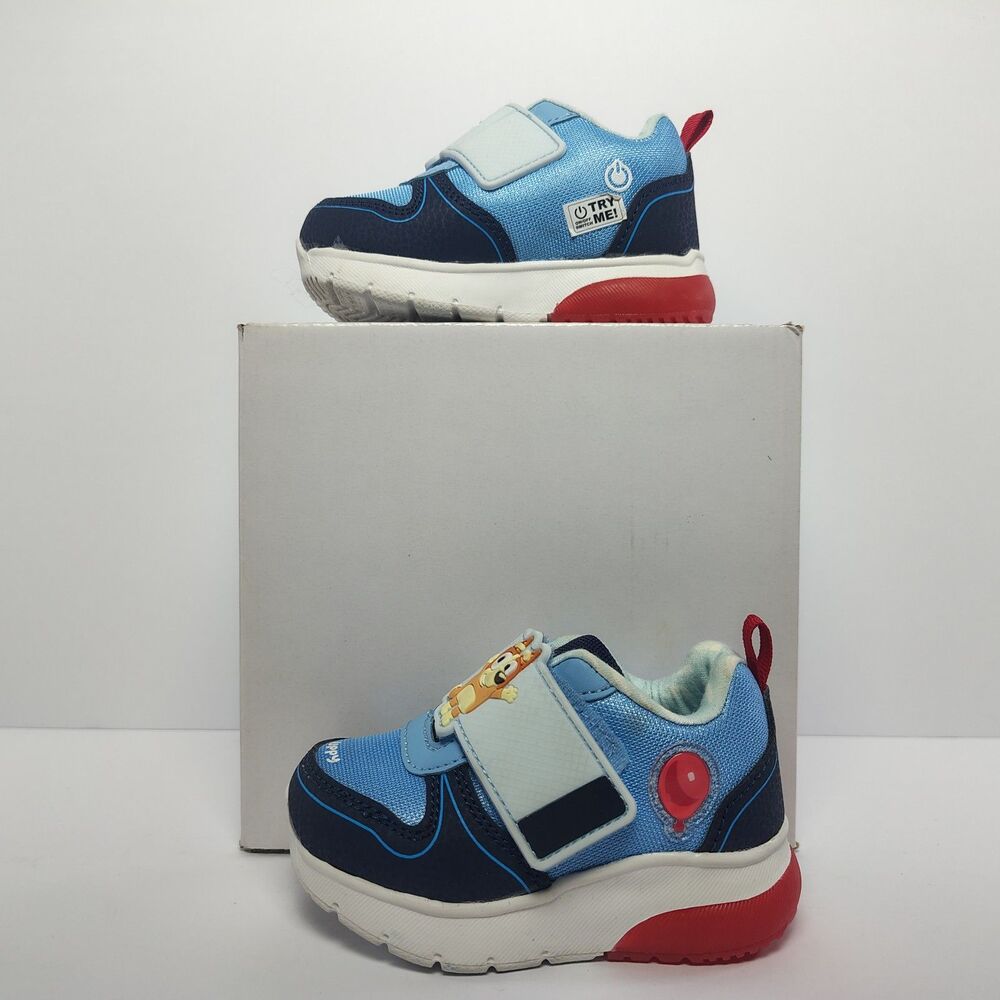 Bluey Boys Toddler 6 Keepy Uppy Light Up Hook And Loop Sneakers